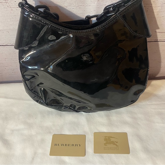 LIKE NEW BURBERRY PATENT LEATHER SHOULDER BAG RARE!!!!! - Picture 6 of 12
